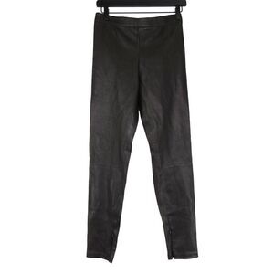 NWT Vince Women's 100% Leather Slim-Fit Ankle Pants in Brown SZ M
